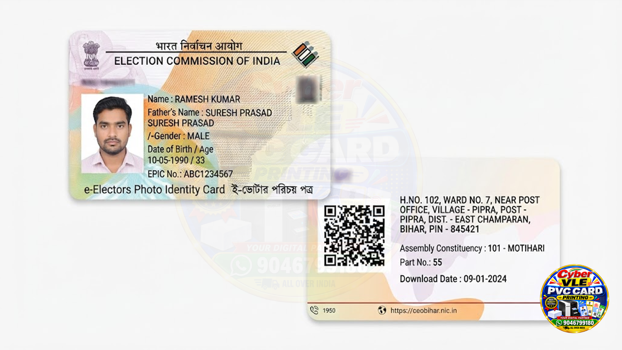 Voter ID Card PVC Printing Online | Premium Quality EPIC Smart PVC Card | Durable Smart PVC Card