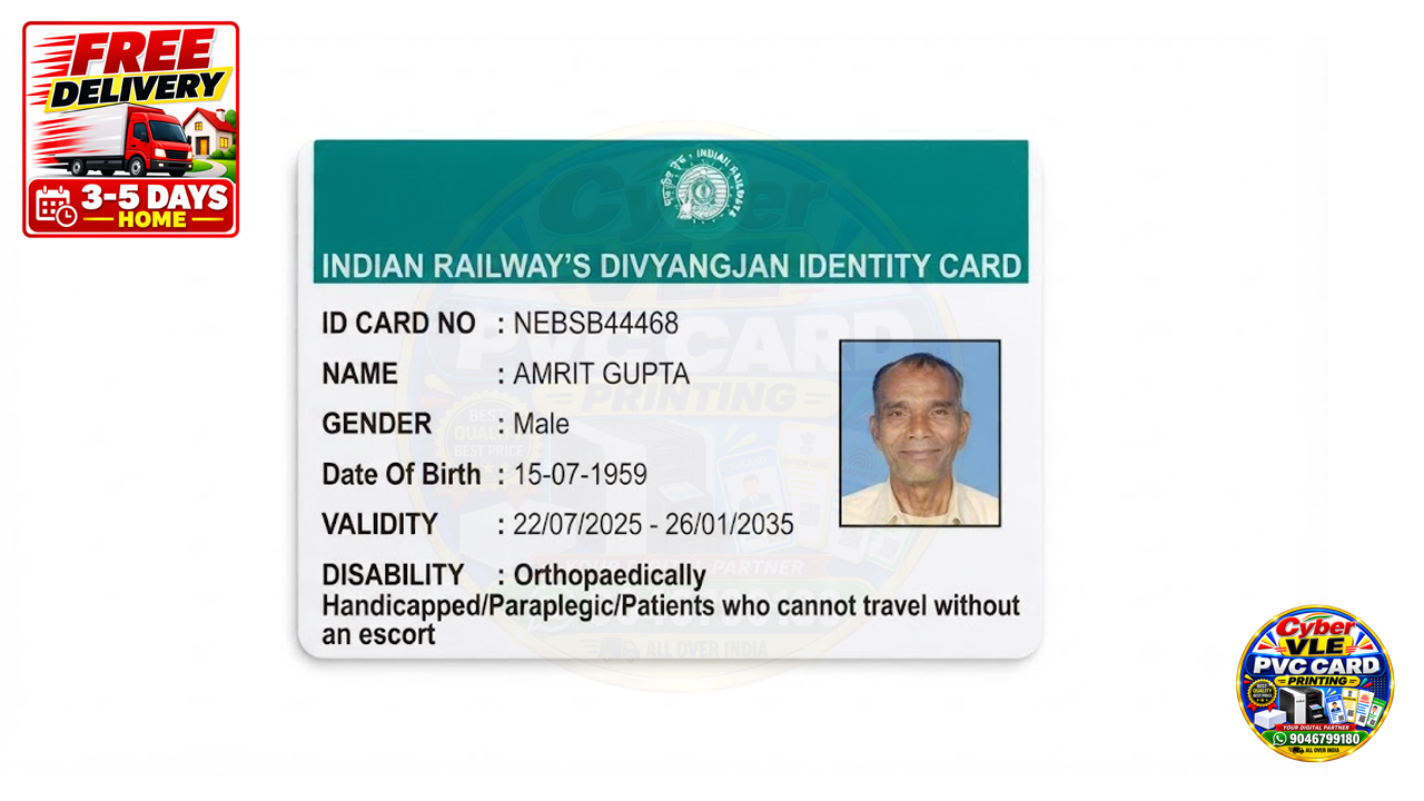 Indian Railway’s Divyangjan ID PVC Card | Premium PVC Card | Smart Pvc Card
