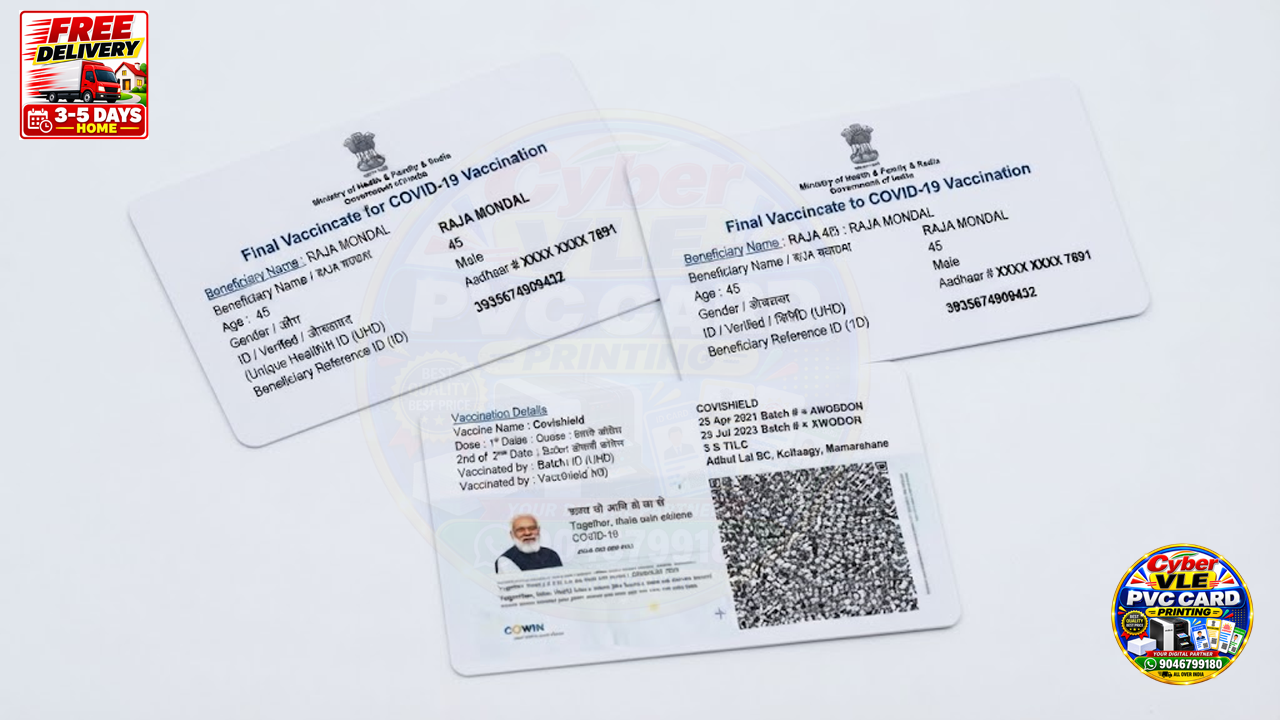 Covid-19 Vaccine PVC Card  Print |Premium PVC Card | Smart Pvc Card